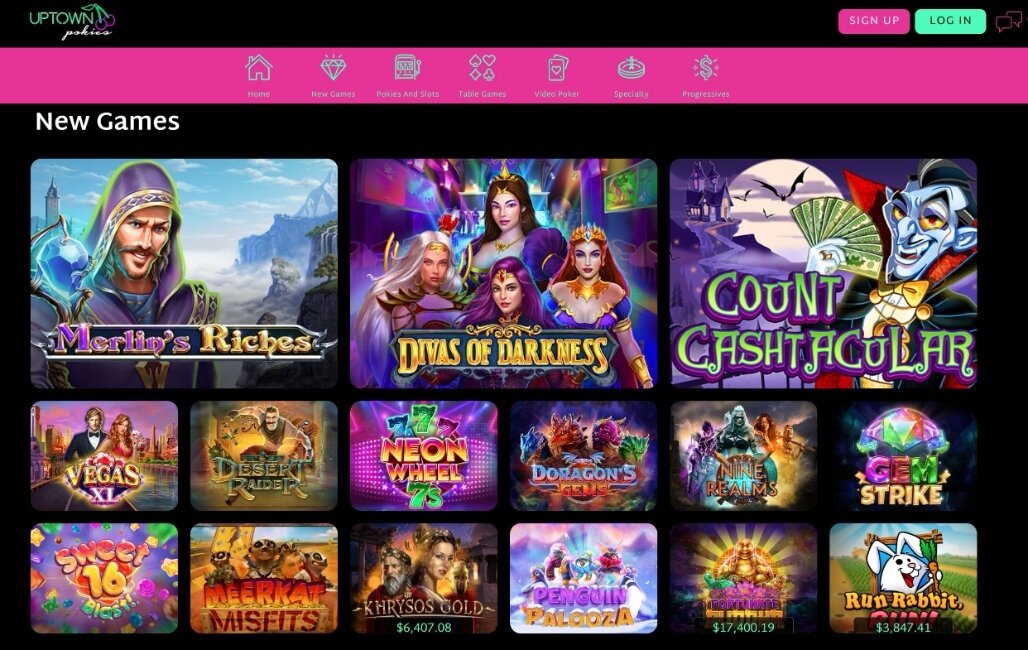 uptown pokies casino games