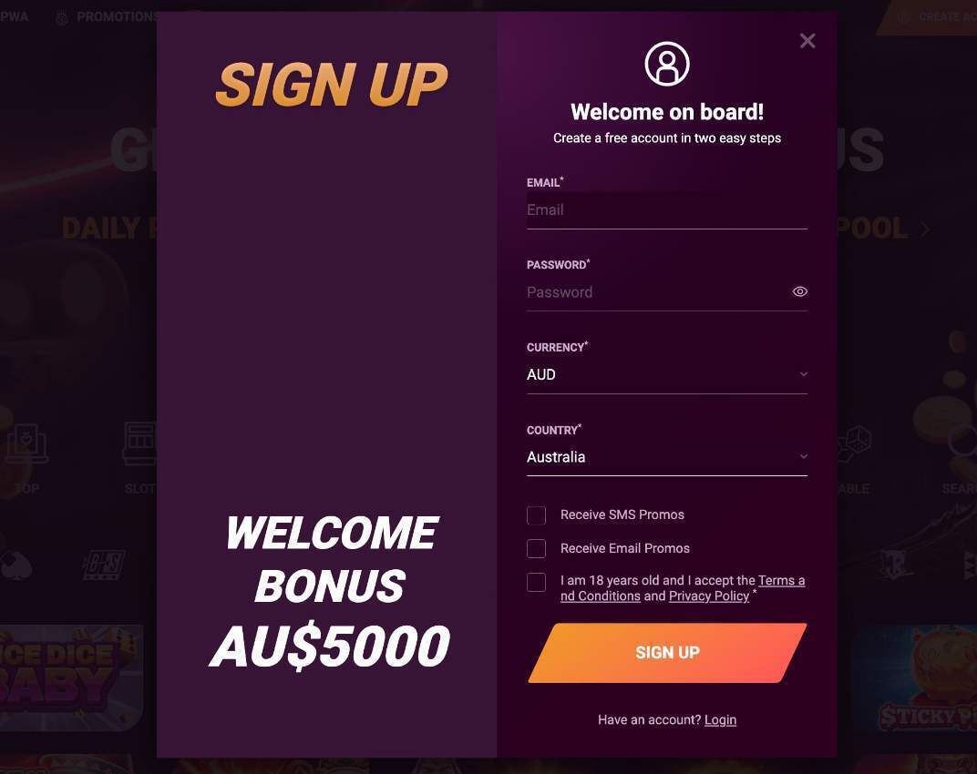 casinonic sign up process