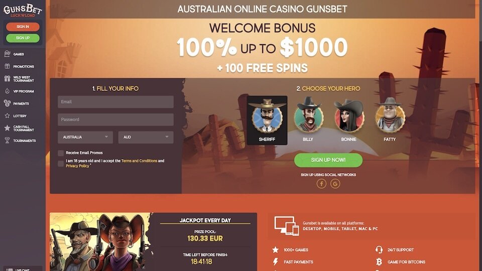 gunsbet signup