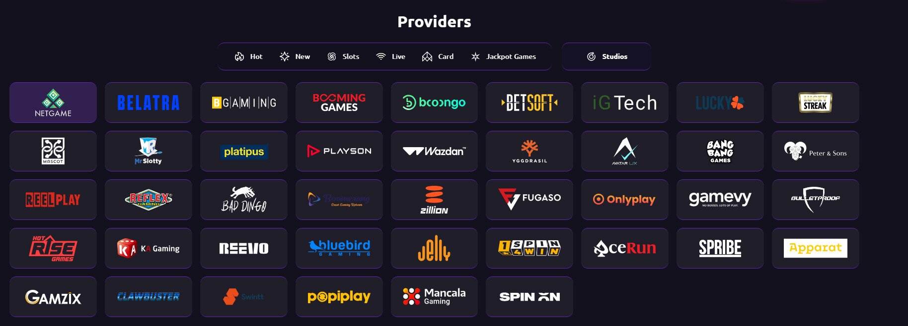 Queenspins software providers