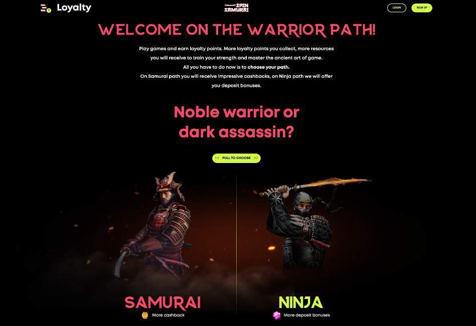 Spin Samurai Casino VIP Program