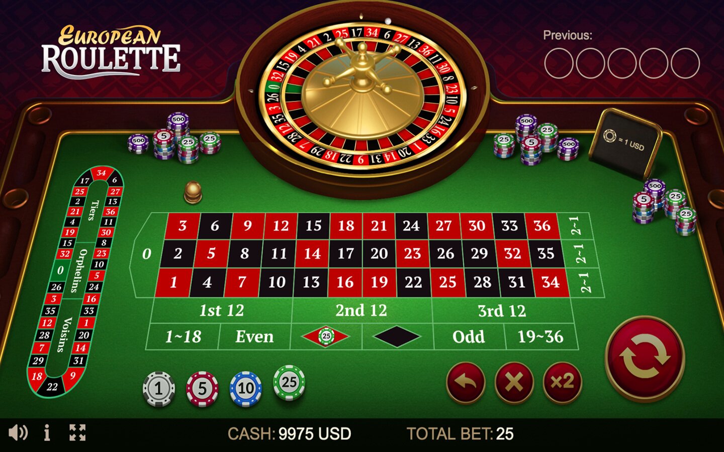 European Roulette Game