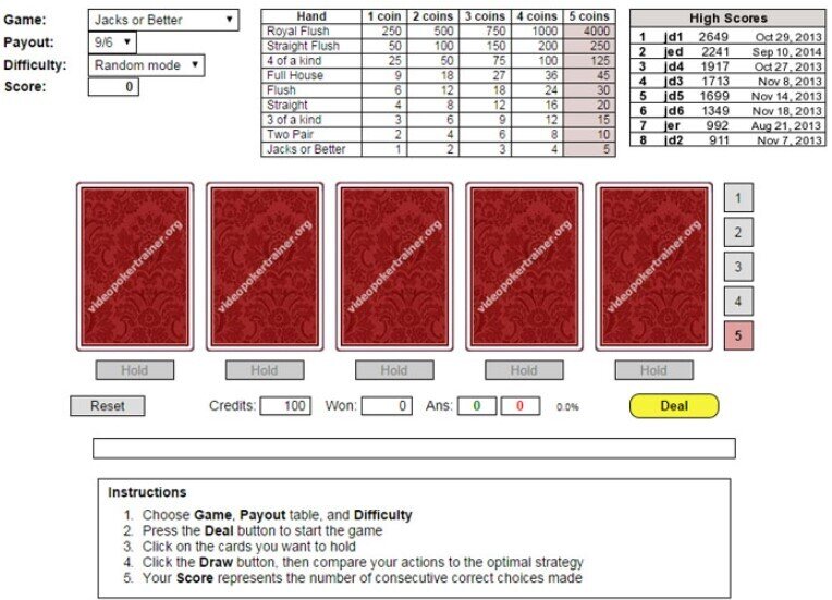 Video Poker Training Software