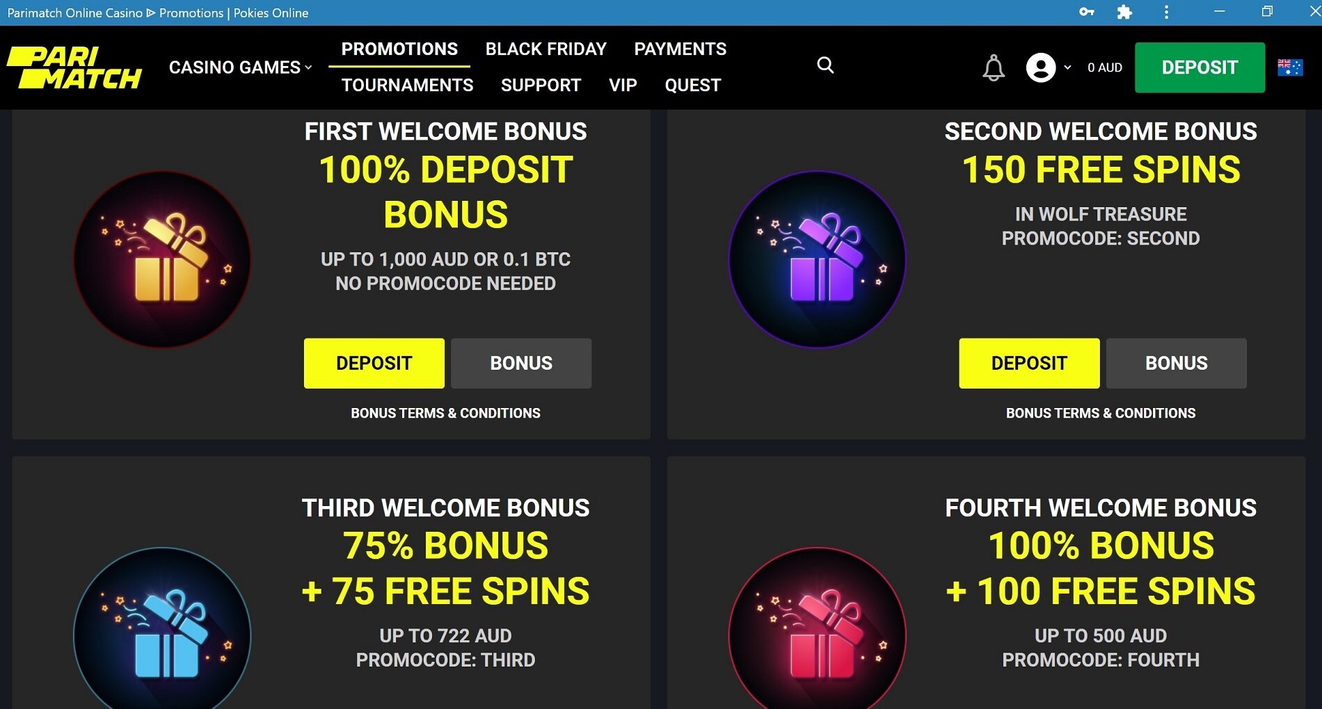 Parimatch welcome bonus