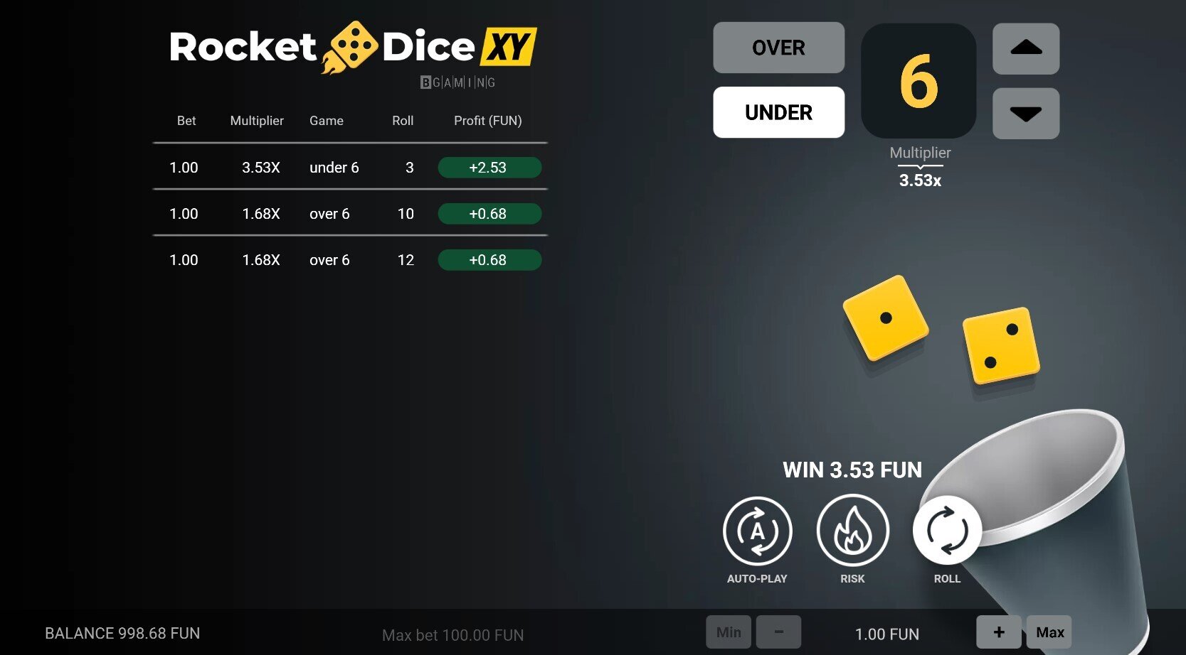 Rocket Dice Main Game