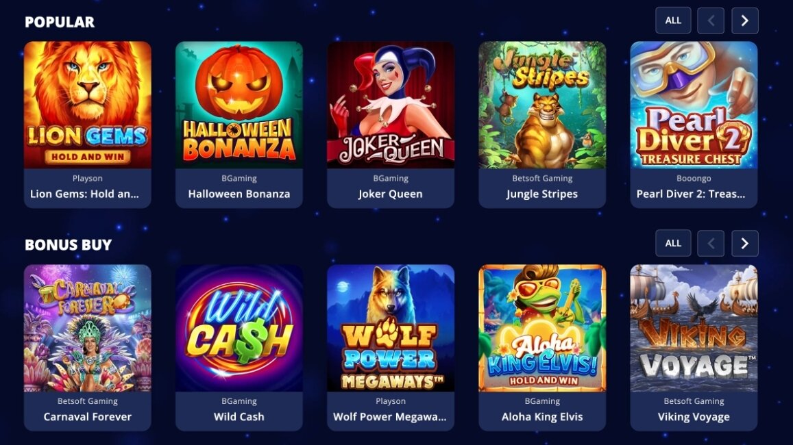 blue leo casino games