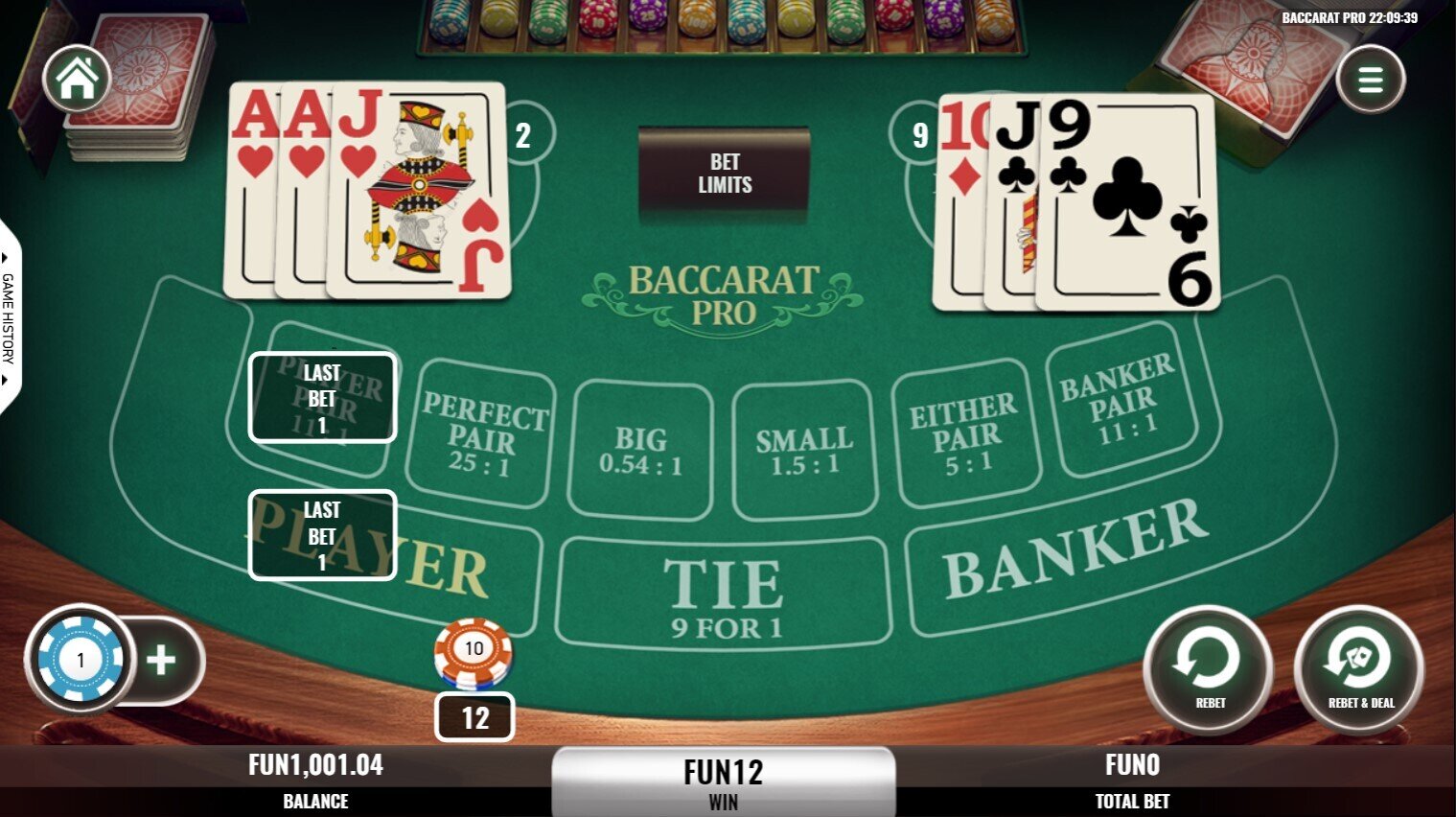 Baccarat Pro Player Pair Winner