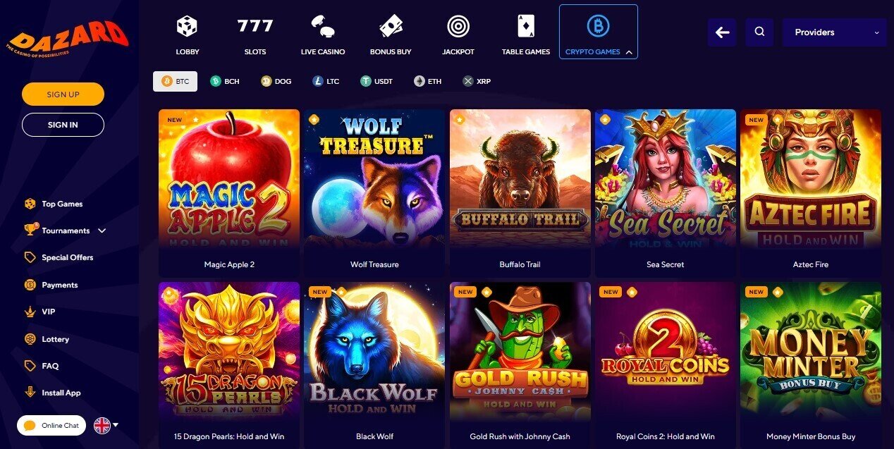 Dazard Casino Crypto Games