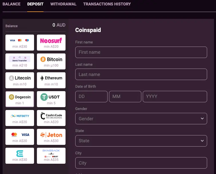 DundeeSlots Payment Options