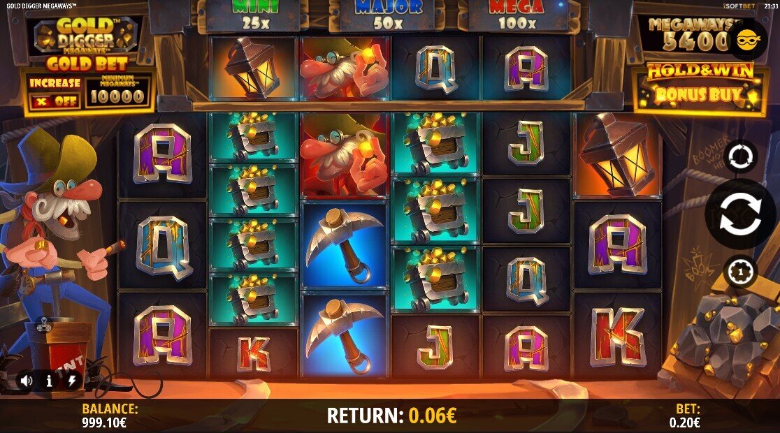 Gold Digger Megaways Pokies Main Game