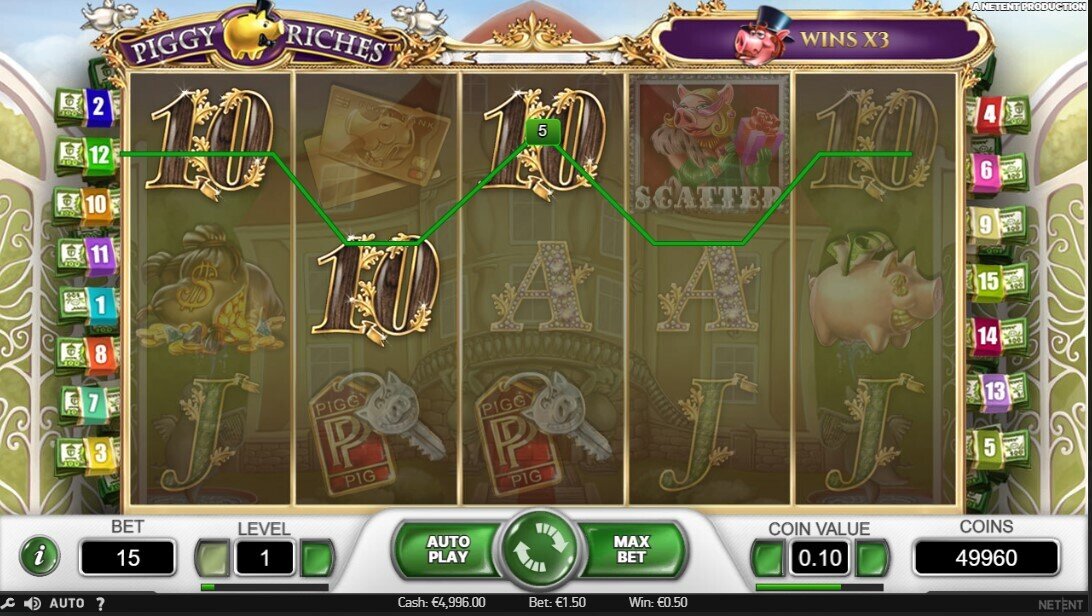 Piggy Riches Pokie Main Game