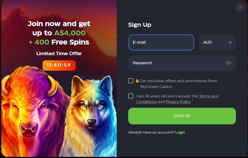 Skycrown Sign up