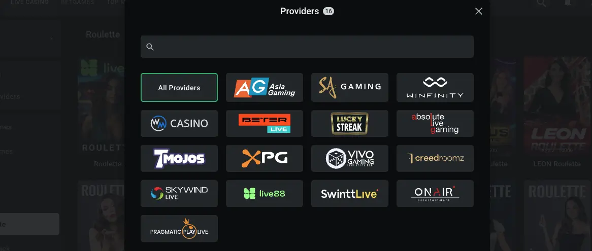 Leon Casino Live Providers