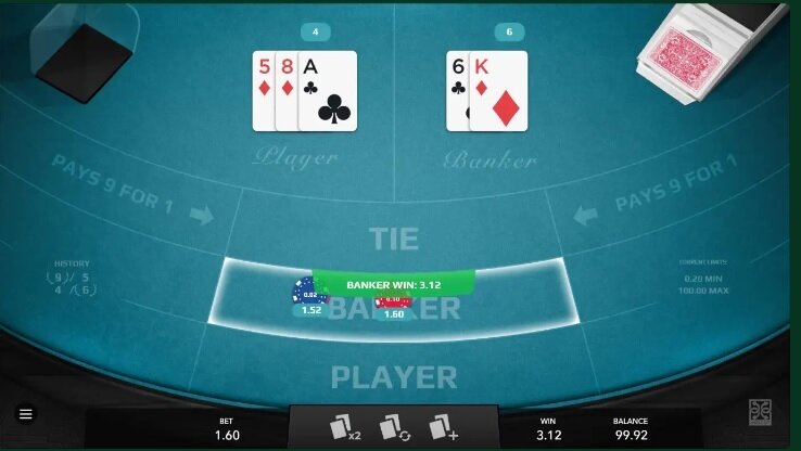 player dealt third card baccarat