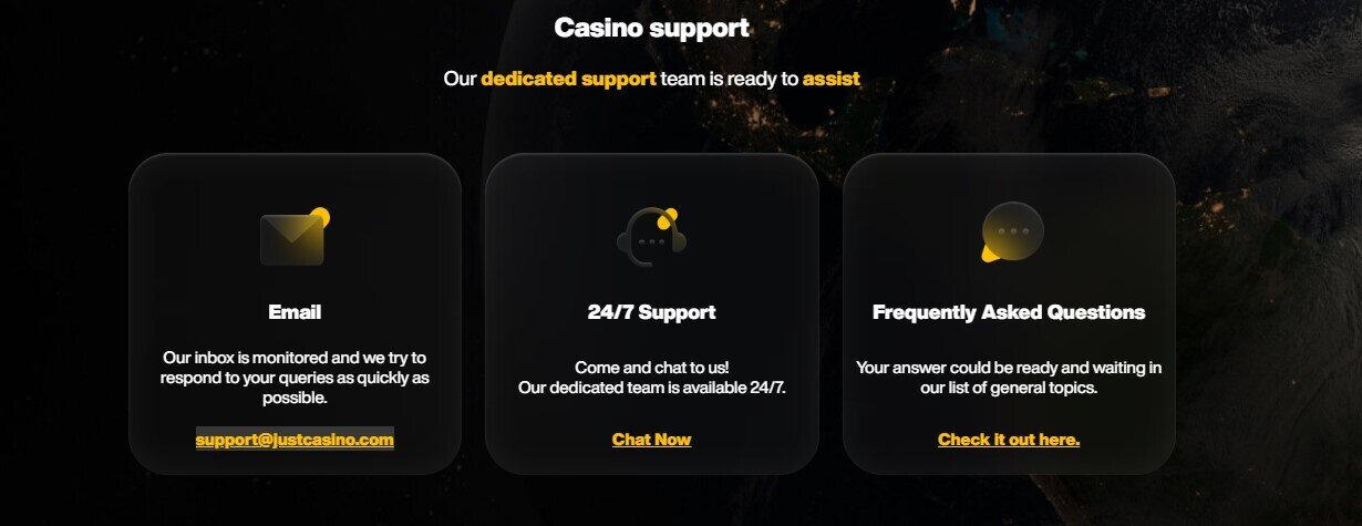 JustCasino Customer Support