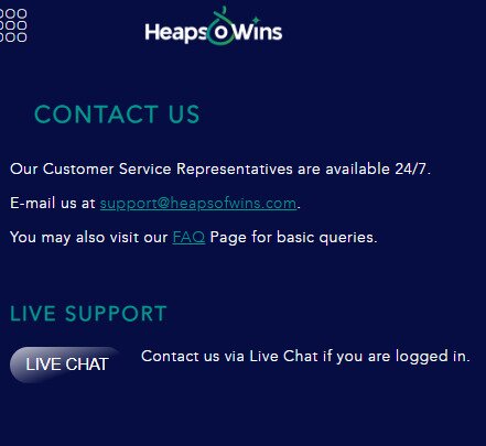 heaps o wins customer service