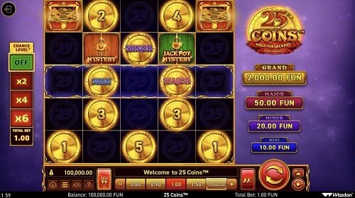 25 coins pokie game by Wazdan _2