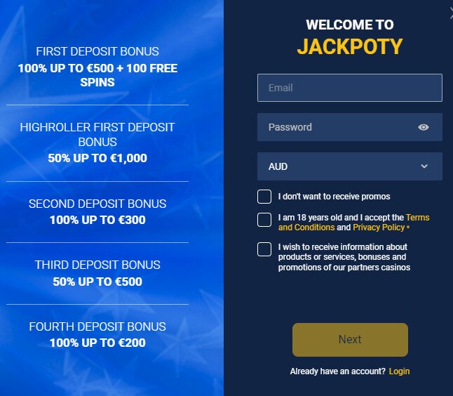 Jackpoty Casino Sign Up