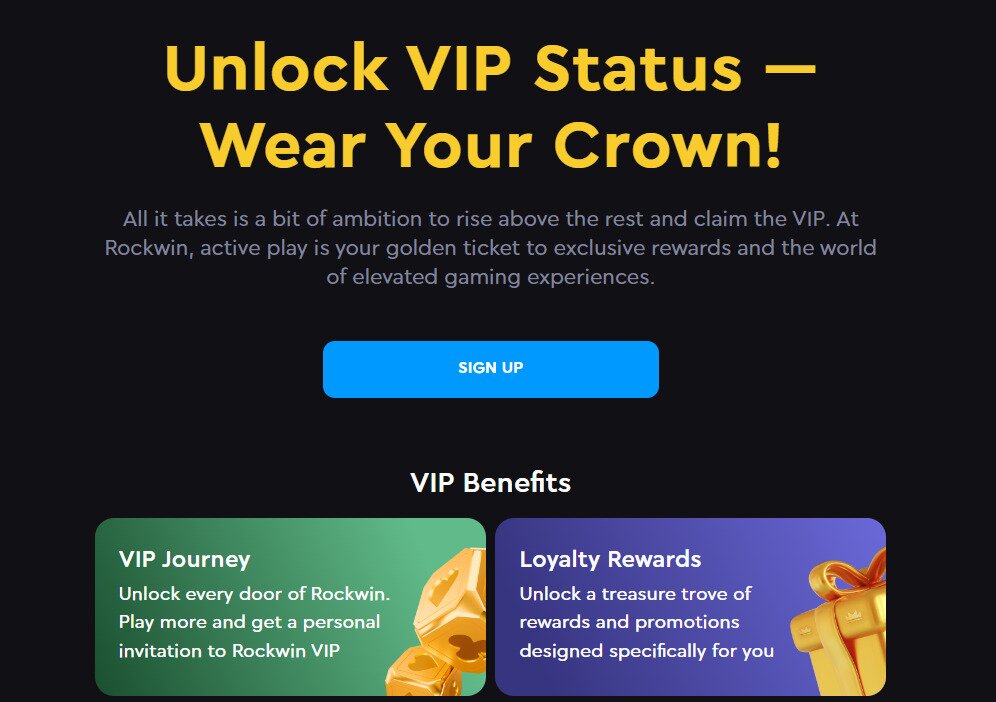 VIP program at Rockwin Casino