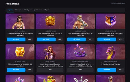 Aavailable bonuses at Rockwin Casino