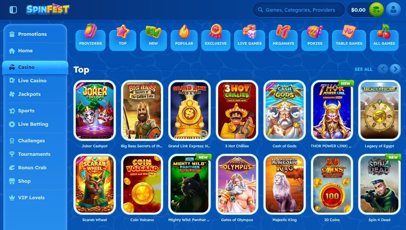 spinfest casino games