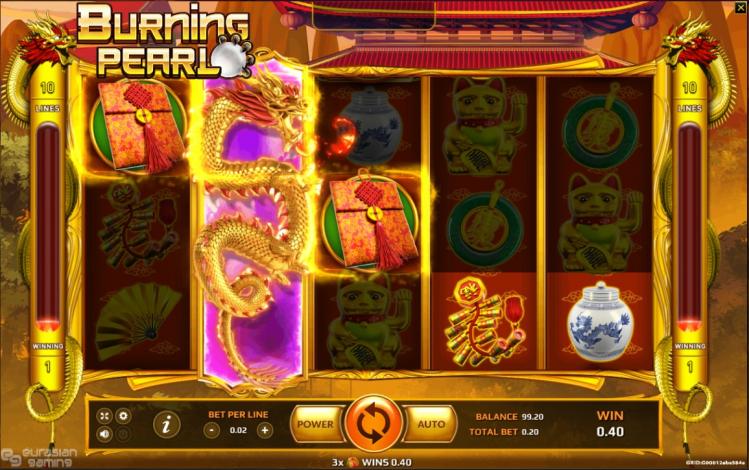 Burning Pearl pokie bonus round