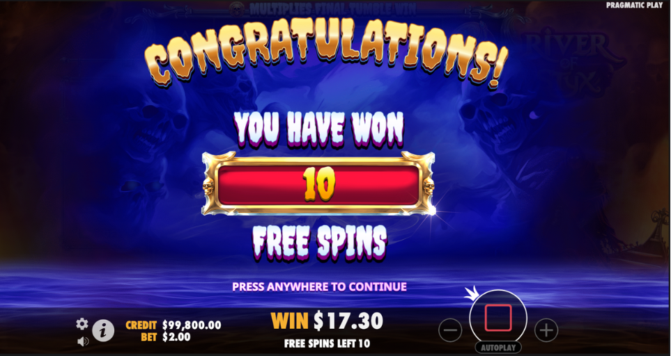 River of Styx Pokie Free Spins Feature