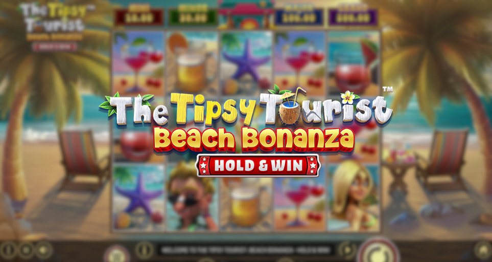 The Tipsy Tourist Beach Bonanza Hold & Win Pokie Featured Image