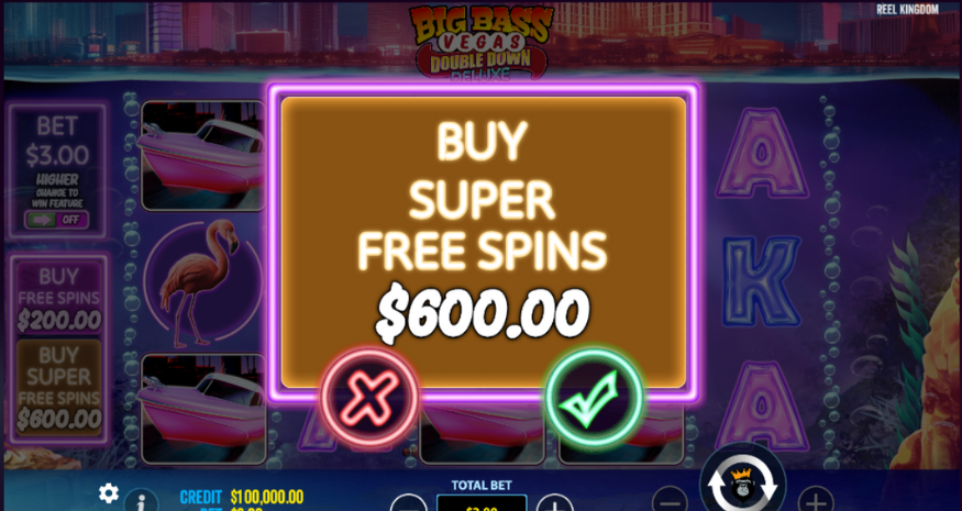 Big Bass Vegas Double Down Deluxe Pokie Super Free Spins