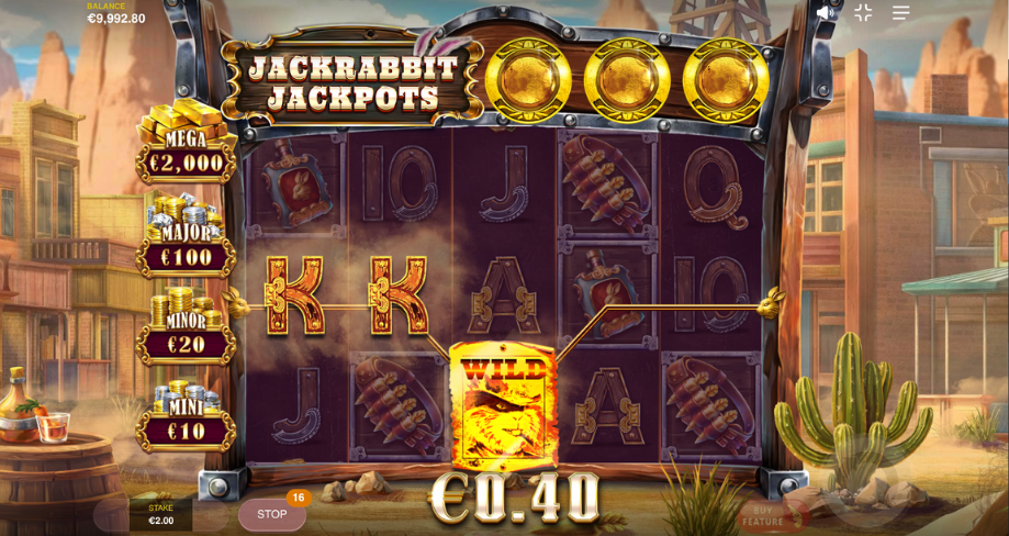 Jackrabbit Jackpots Pokie Wild Bonus Feature