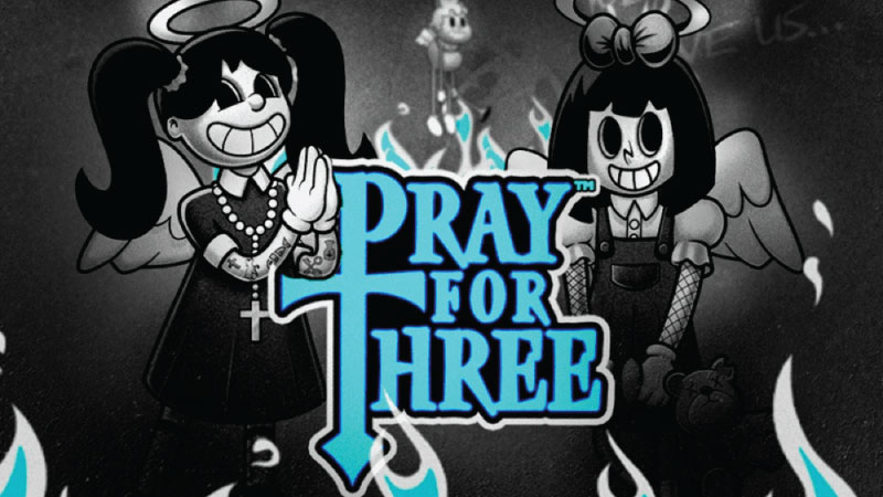 Pray for three online pokie logo