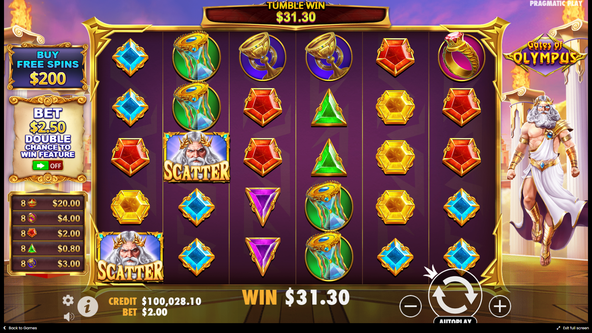 An image of Gates of Olympus online slot game.